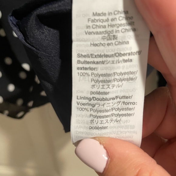 J. Crew Blouse. Top. Long Sleeve. XXL. Polka dot. Chiffon. Mock neck. - Picture 6 of 8